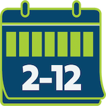 Graphic and a calendar showing 2-12