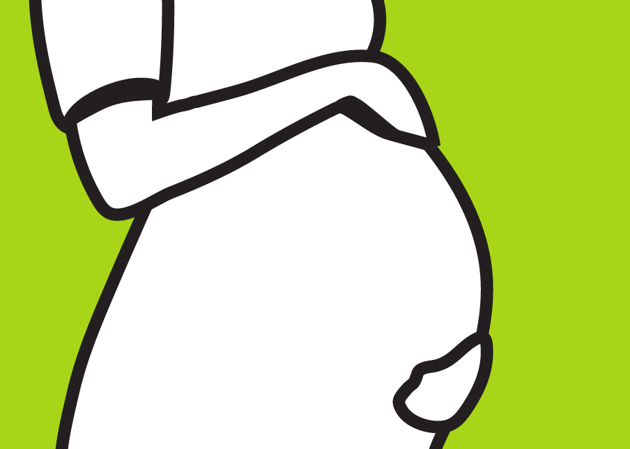 Clipart of person holding their baby bump