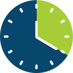 Graphic of a clock showing 20 minutes time elapsing